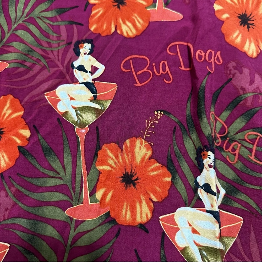 Big Dogs Hawaiian Shirt Girl in Martini Glass Hula Men’s Size 3X - Picture 6 of 6